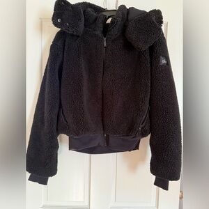 ALO Women's Black FOXY Sherpa Jacket M w removable hood
